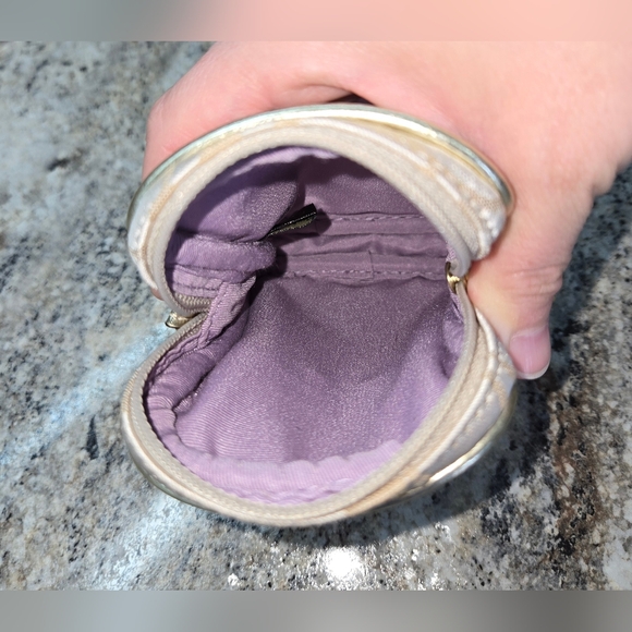 NWOT Coach Wristlet Beige Gold Zippered Front Pocket Embellished Colorful - Picture 11 of 12